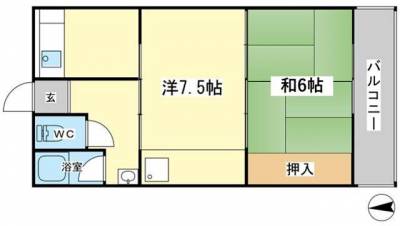 クレメア　Ａ棟16号室（兵庫県高砂市）の間取り図